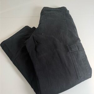 Men's Vintage Wrangler Navy Flannel-Lined Cargo Pants
